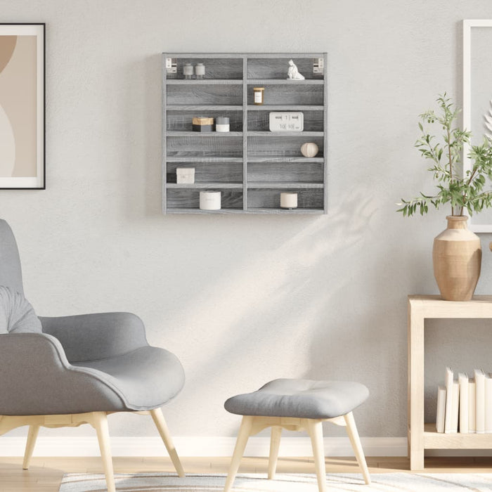 Dulap cu vitrină, sonoma gri, 60x8,5x58 cm, lemn prelucrat - WALTI WALTI