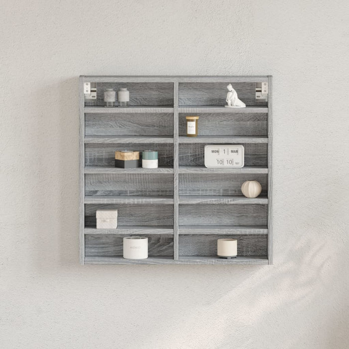 Dulap cu vitrină, sonoma gri, 60x8,5x58 cm, lemn prelucrat - WALTI WALTI