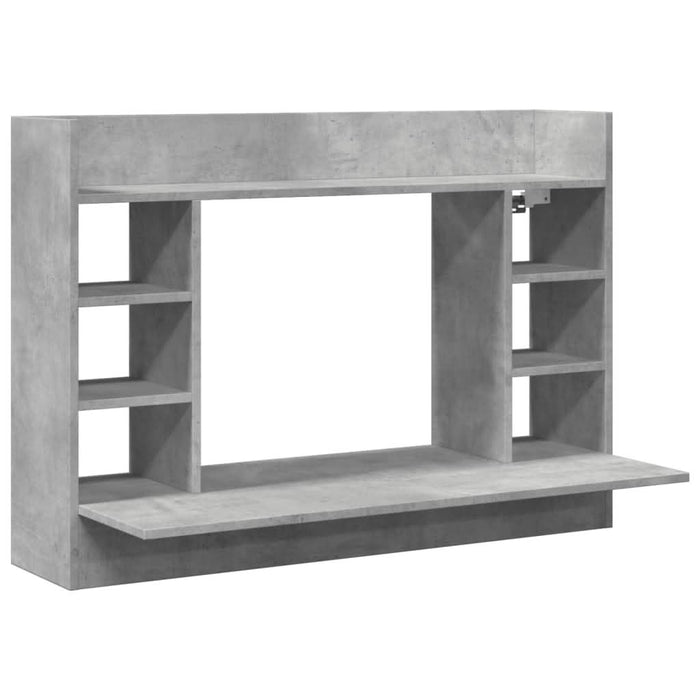 Birou montat pe perete, gri beton, 105x48x75 cm, lemn prelucrat - WALTI WALTI