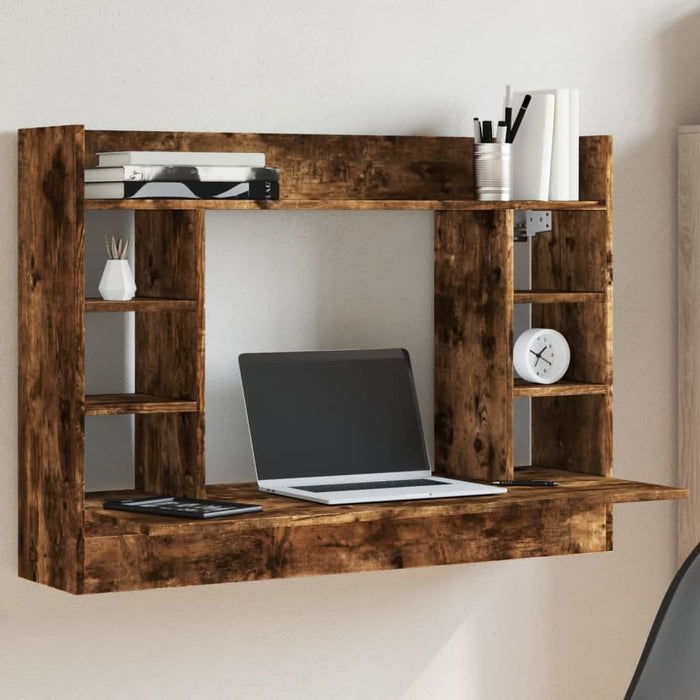 Birou montat perete stejar fumuriu 105x48x75cm lemn prelucrat - WALTI WALTI