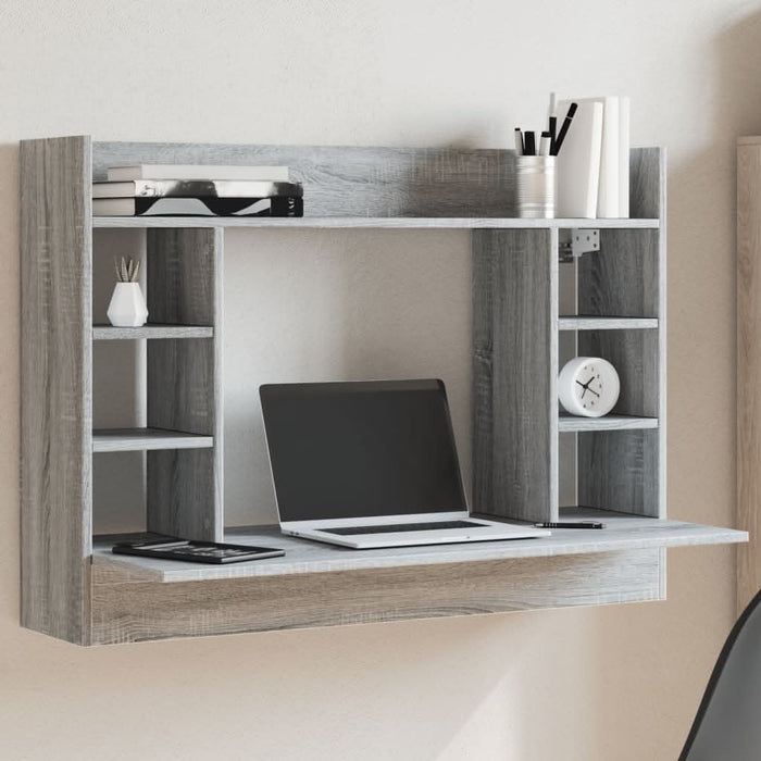 Birou montat pe perete sonoma gri 105x48x75cm lemn prelucrat - WALTI WALTI