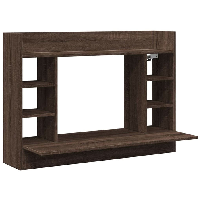 Birou montat pe perete stejar maro 105x48x75cm lemn prelucrat - WALTI WALTI