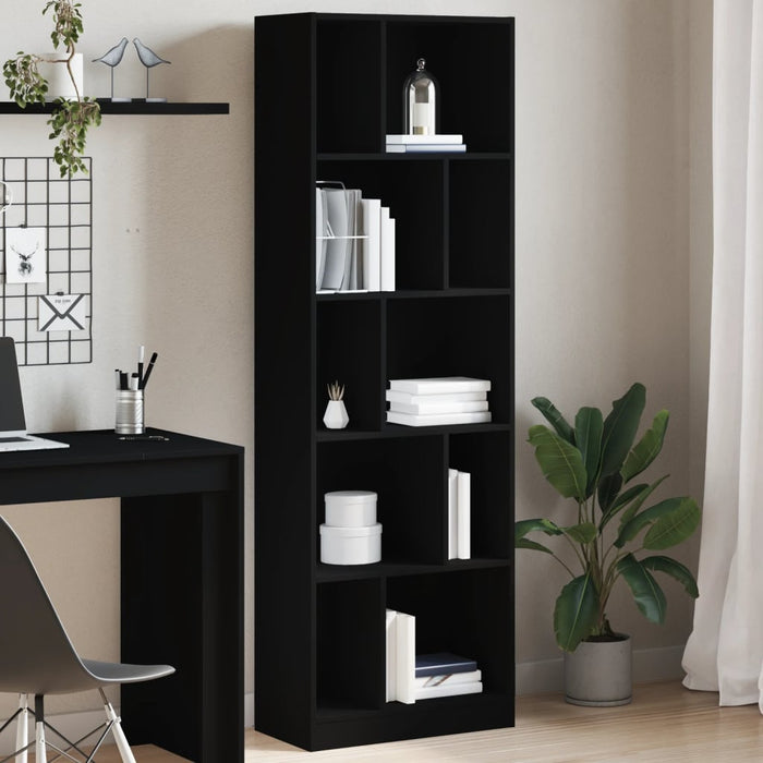 Bibliotecă, negru, 57x28,5x174 cm, lemn prelucrat - WALTI WALTI