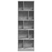 Bibliotecă, gri beton, 57x28,5x174 cm, lemn prelucrat - WALTI WALTI