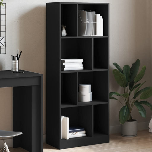 Bibliotecă, negru, 57x28,5x141 cm, lemn prelucrat - WALTI WALTI