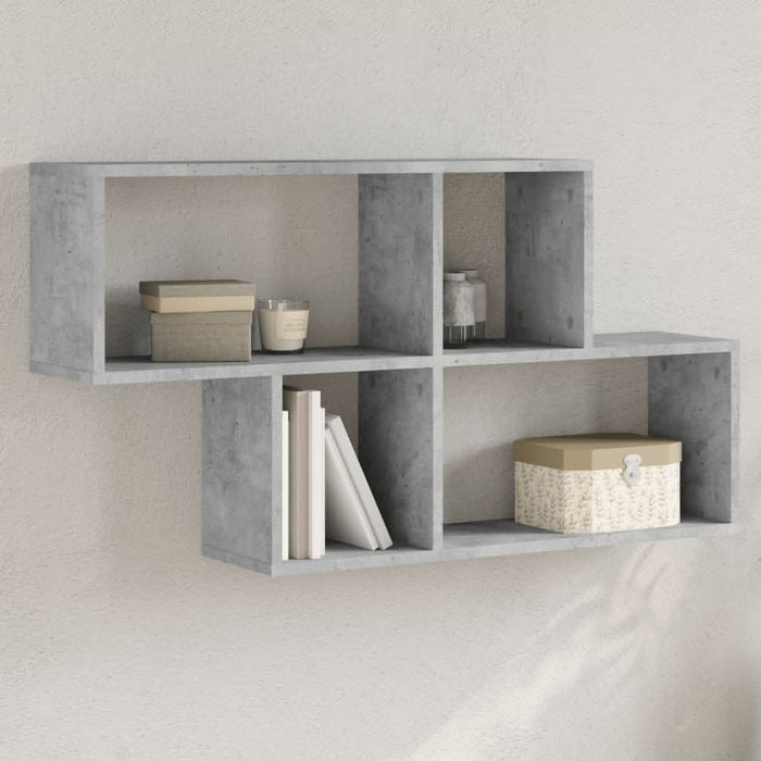Raft de perete, gri beton, 100x20x53 cm , lemn prelucrat - WALTI WALTI