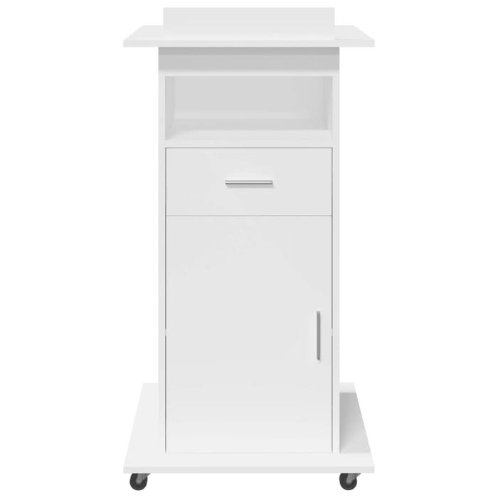 Pupitru cu roți și sertar alb 55x55x107 cm lemn prelucrat - WALTI WALTI