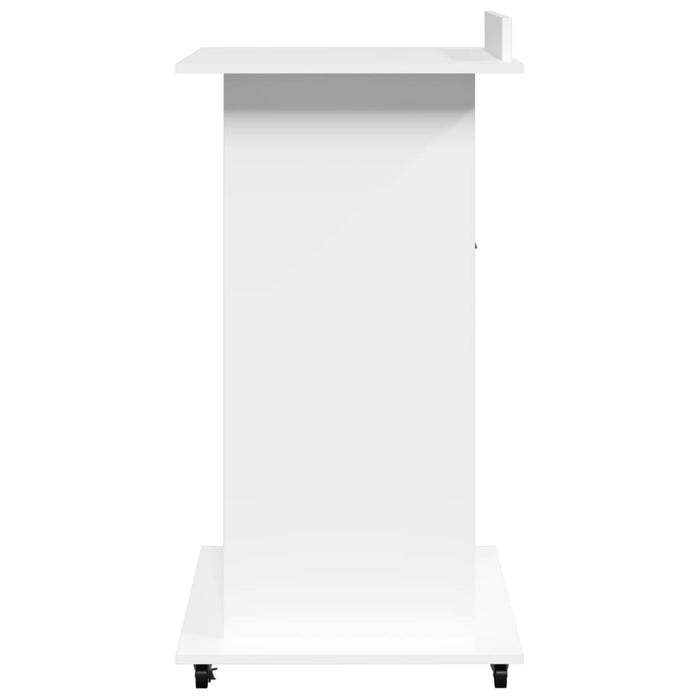 Pupitru cu roți și sertar alb 55x55x107 cm lemn prelucrat - WALTI WALTI