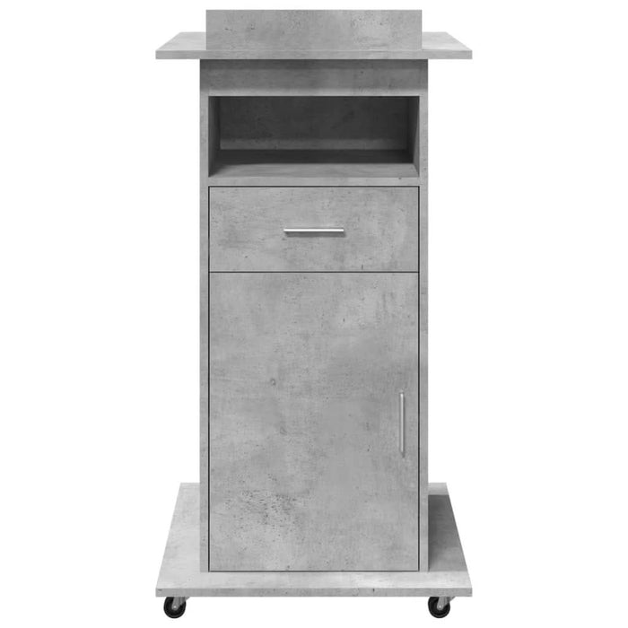 Pupitru cu roți și sertar beton gri 55x55x107 cm lemn prelucrat - WALTI WALTI