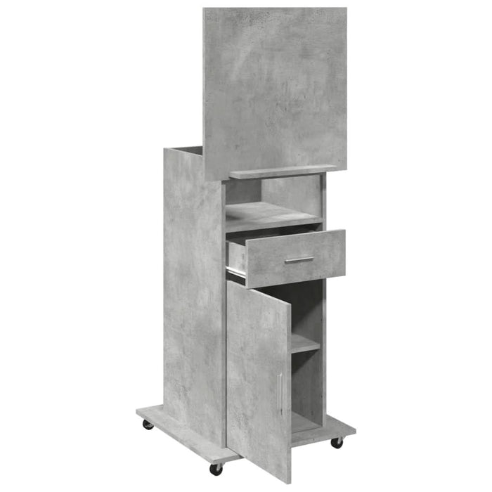 Pupitru cu roți și sertar beton gri 55x55x107 cm lemn prelucrat - WALTI WALTI
