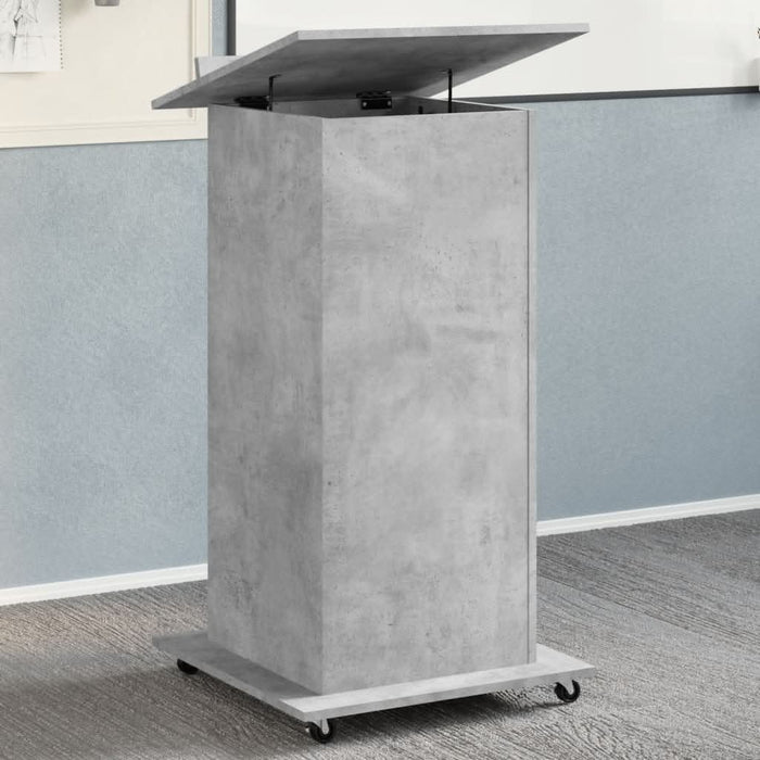 Pupitru cu roți și sertar beton gri 55x55x107 cm lemn prelucrat - WALTI WALTI