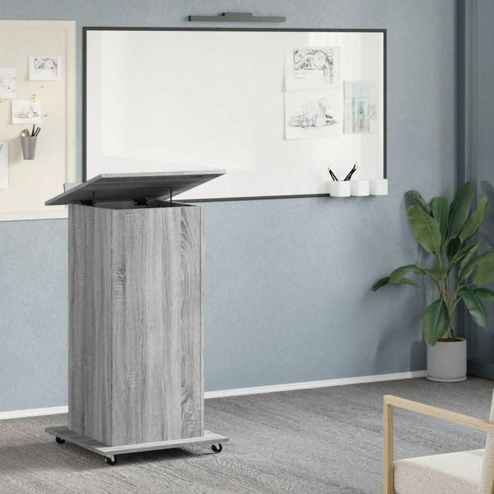 Pupitru cu roți și sertar sonoma gri 55x55x107cm lemn prelucrat - WALTI WALTI