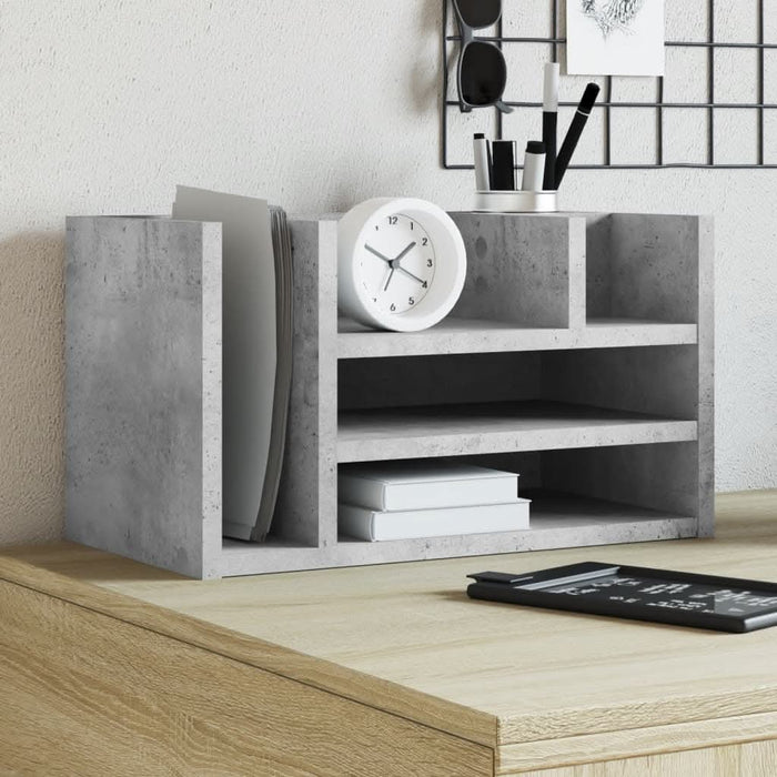 Organizator birou, gri beton, 44,5x24x25 cm lemn prelucrat - WALTI WALTI