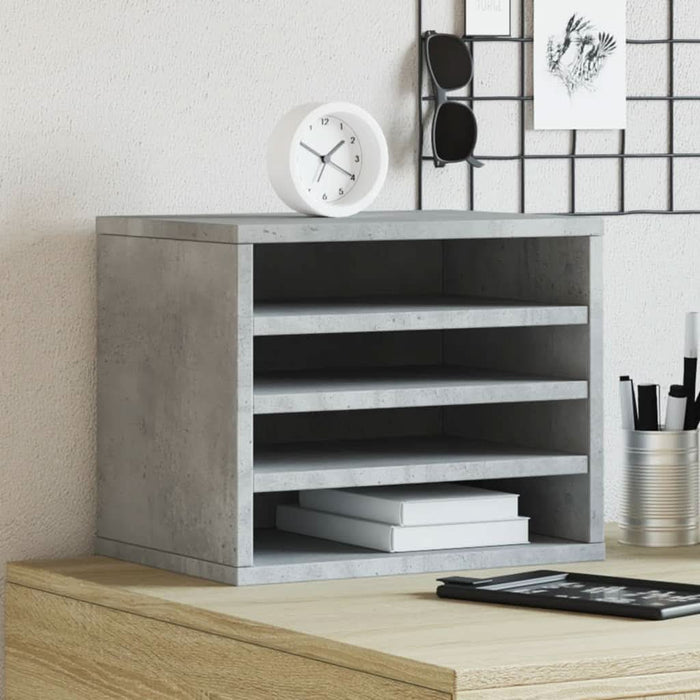 Organizator birou, gri beton, 36x26x29,5 cm lemn prelucrat - WALTI WALTI