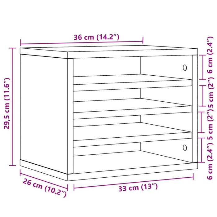 Organizator birou, stejar maro, 36x26x29,5 cm lemn prelucrat - WALTI WALTI