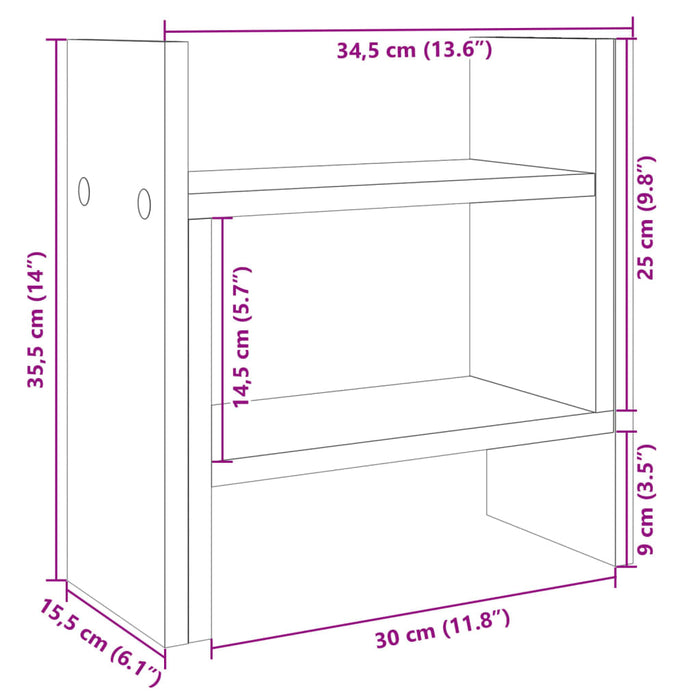 Organizator birou stejar sonoma 34,5x15,5x35,5cm lemn prelucrat WALTI