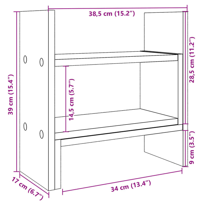 Organizator de birou, alb, 38,5x17x39 cm, lemn prelucrat WALTI