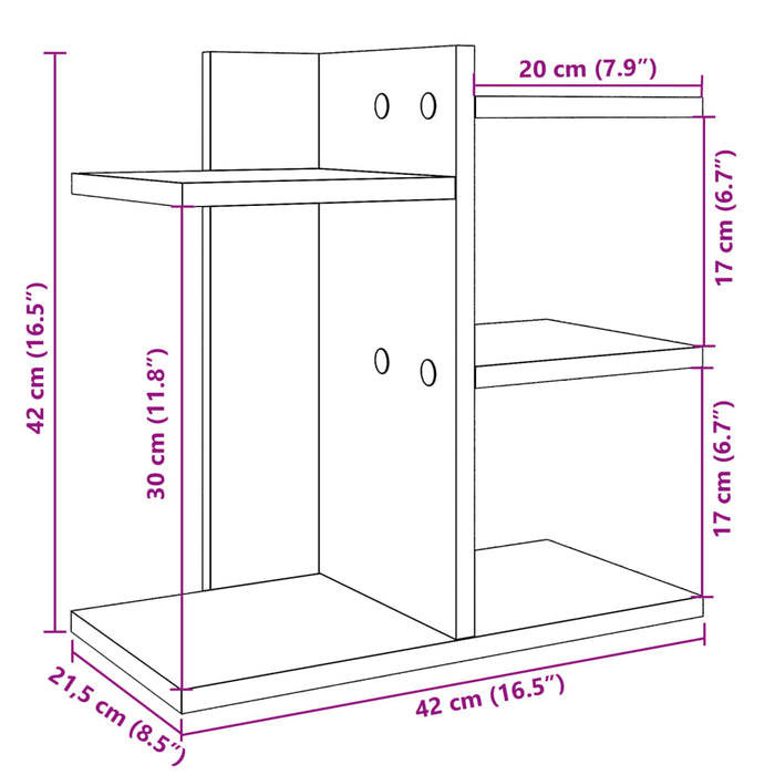 Organizator birou, negru, 42x21,5x42 cm lemn prelucrat WALTI