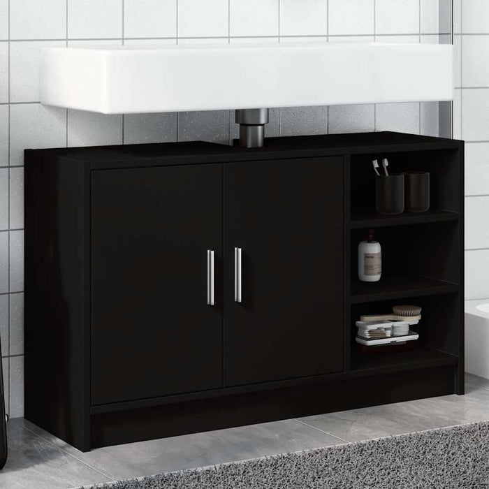 Dulap de chiuvetă, negru, 90x29x55 cm, lemn prelucrat - WALTI WALTI