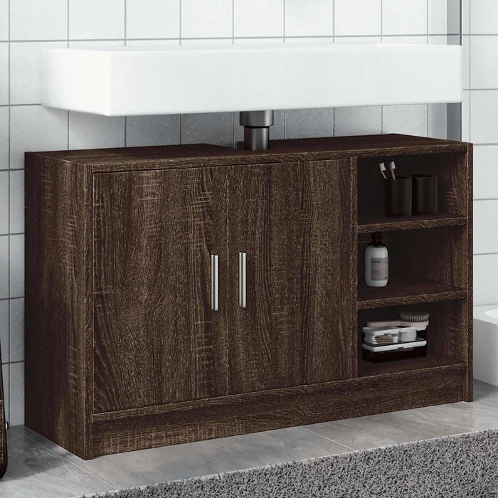 Dulap de chiuvetă, stejar maro, 90x29x55 cm, lemn prelucrat - WALTI WALTI
