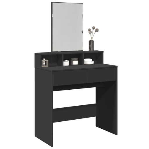 Masă de toaletă cu oglindă, negru, 80x41x144,5 cm - WALTI WALTI