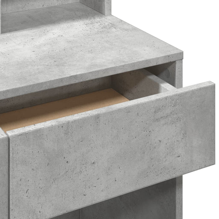 Masă de toaletă cu oglindă, gri beton, 80x41x144,5 cm - WALTI WALTI