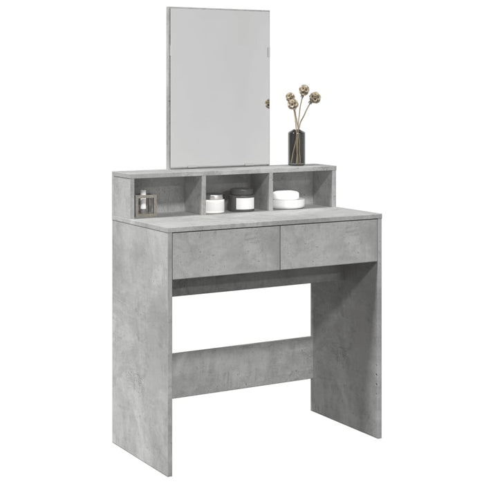 Masă de toaletă cu oglindă, gri beton, 80x41x144,5 cm - WALTI WALTI