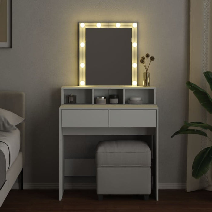 Masă de toaletă cu LED, alb, 80x41x144,5 cm - WALTI WALTI