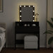 Masă de toaletă cu LED, negru, 80x41x144,5 cm - WALTI WALTI