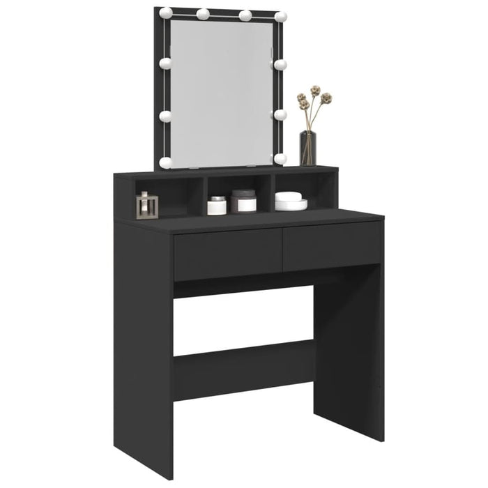 Masă de toaletă cu LED, negru, 80x41x144,5 cm - WALTI WALTI