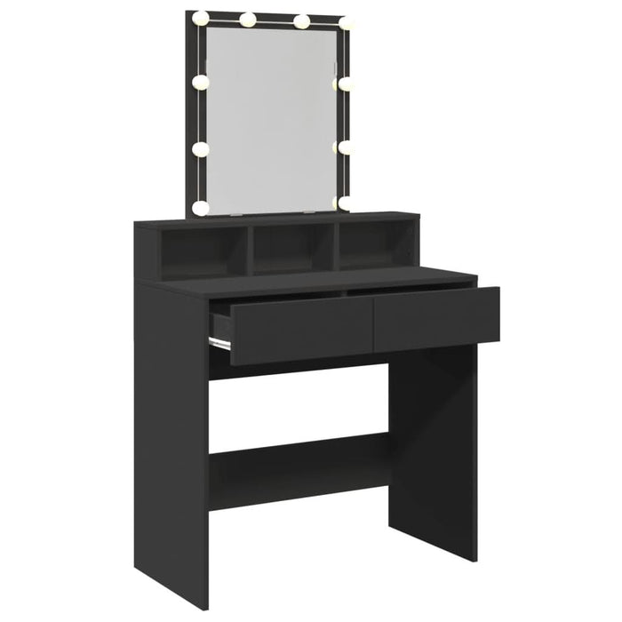 Masă de toaletă cu LED, negru, 80x41x144,5 cm - WALTI WALTI