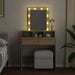 Masă de toaletă cu LED, stejar sonoma, 80x41x144,5 cm - WALTI WALTI