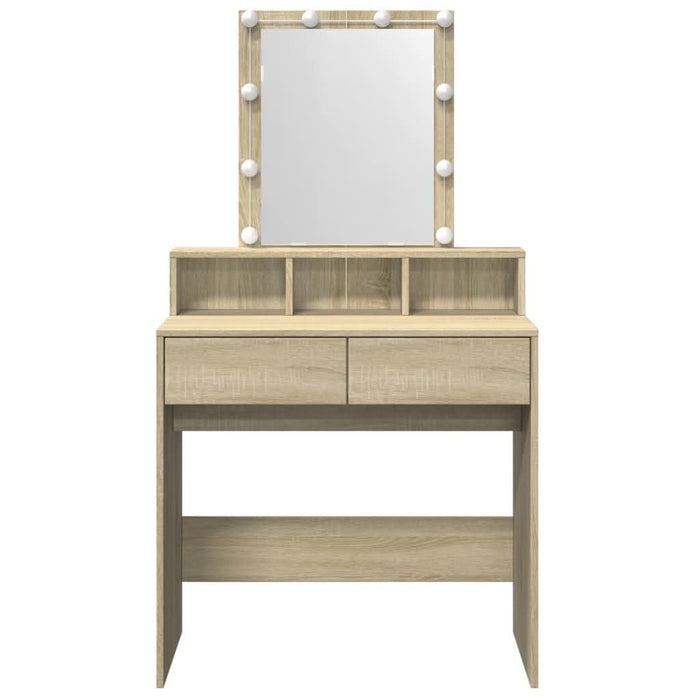 Masă de toaletă cu LED, stejar sonoma, 80x41x144,5 cm - WALTI WALTI