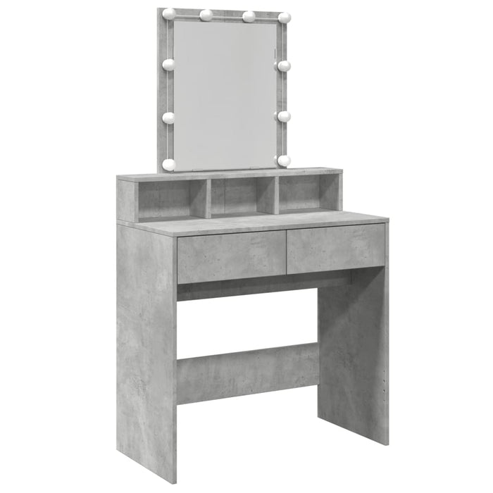 Masă de toaletă cu LED, gri beton, 80x41x144,5 cm - WALTI WALTI