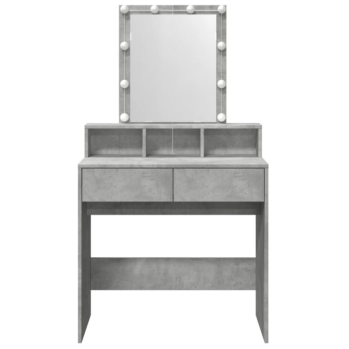 Masă de toaletă cu LED, gri beton, 80x41x144,5 cm - WALTI WALTI