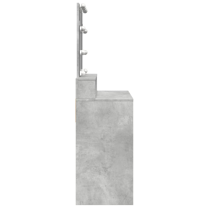 Masă de toaletă cu LED, gri beton, 80x41x144,5 cm - WALTI WALTI
