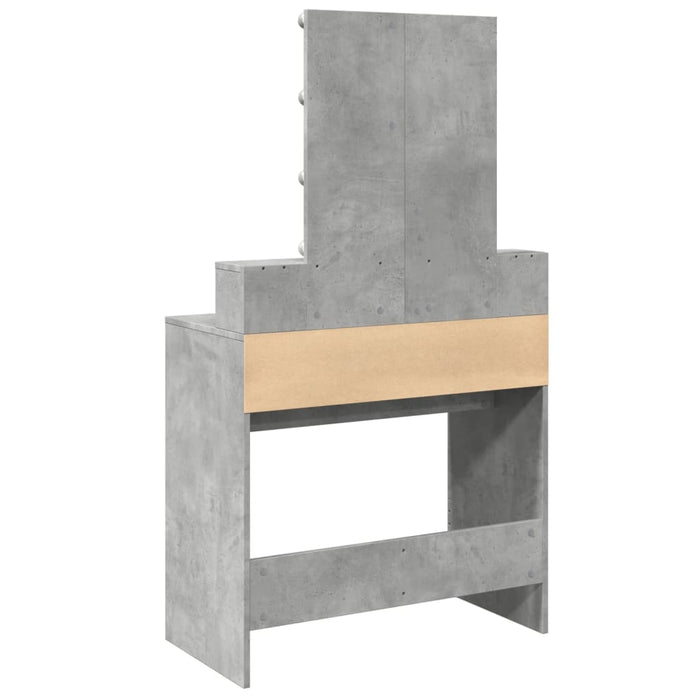 Masă de toaletă cu LED, gri beton, 80x41x144,5 cm - WALTI WALTI