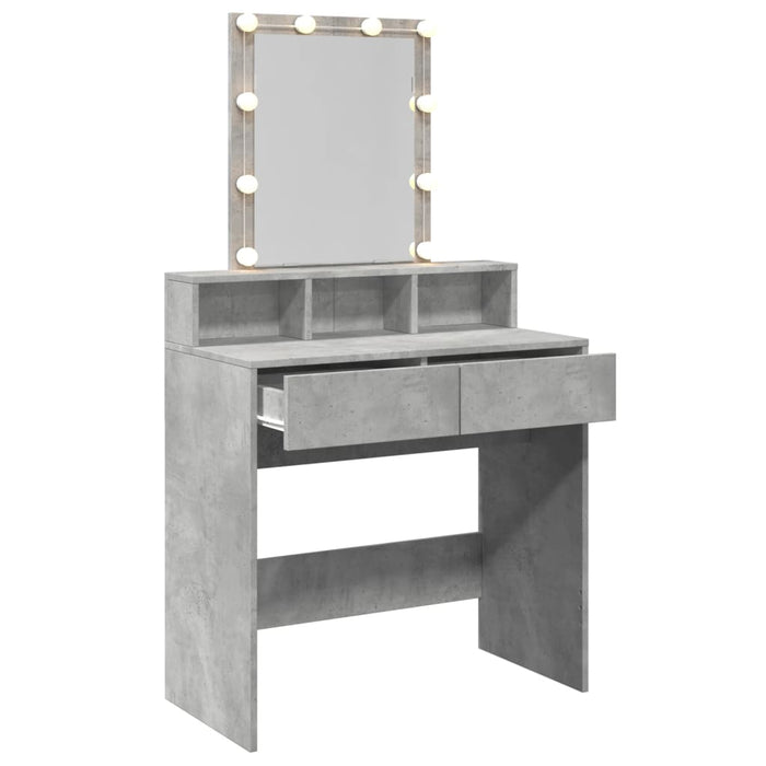 Masă de toaletă cu LED, gri beton, 80x41x144,5 cm - WALTI WALTI