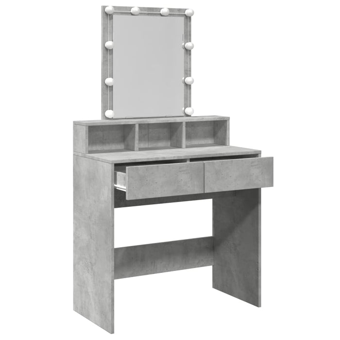 Masă de toaletă cu LED, gri beton, 80x41x144,5 cm - WALTI WALTI