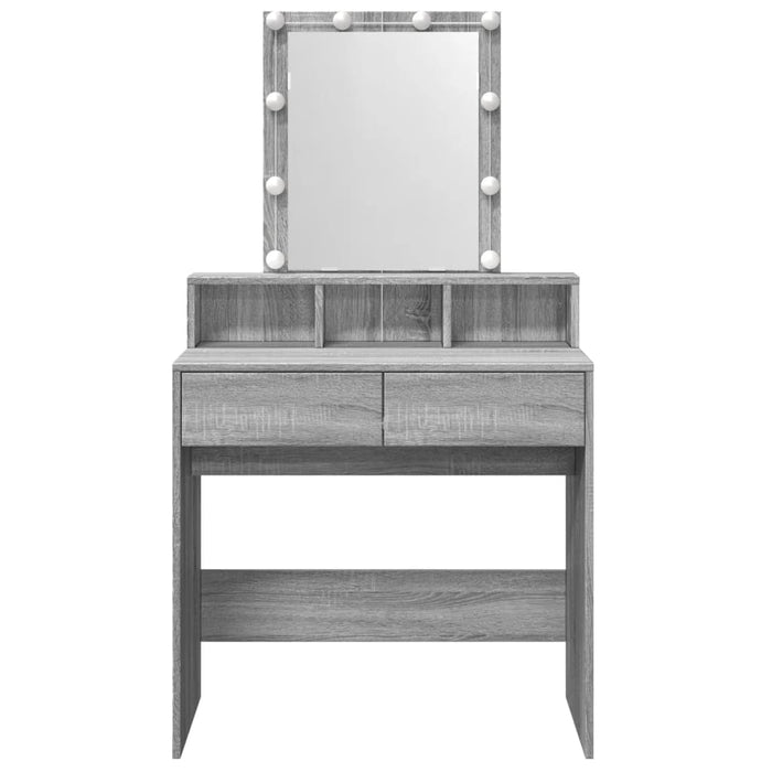 Masă de toaletă cu LED, sonoma gri, 80x41x144,5 cm - WALTI WALTI