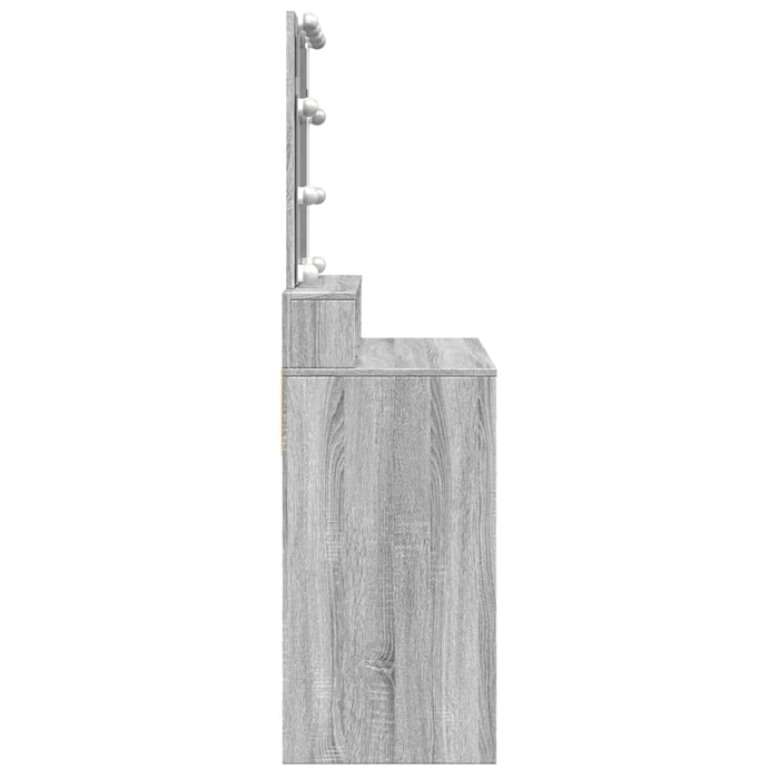 Masă de toaletă cu LED, sonoma gri, 80x41x144,5 cm - WALTI WALTI