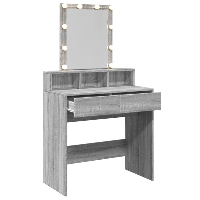 Masă de toaletă cu LED, sonoma gri, 80x41x144,5 cm - WALTI WALTI