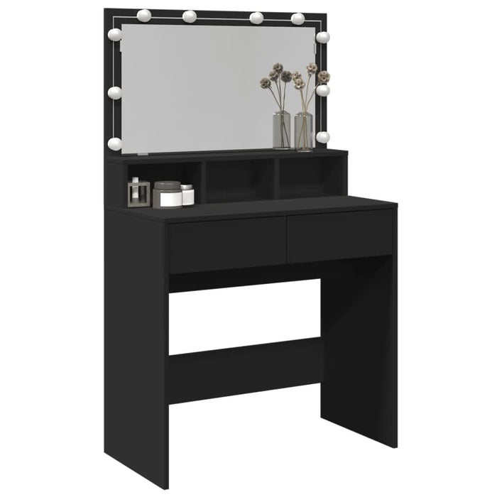 Masă de toaletă cu LED, negru, 80x41x134,5 cm - WALTI WALTI