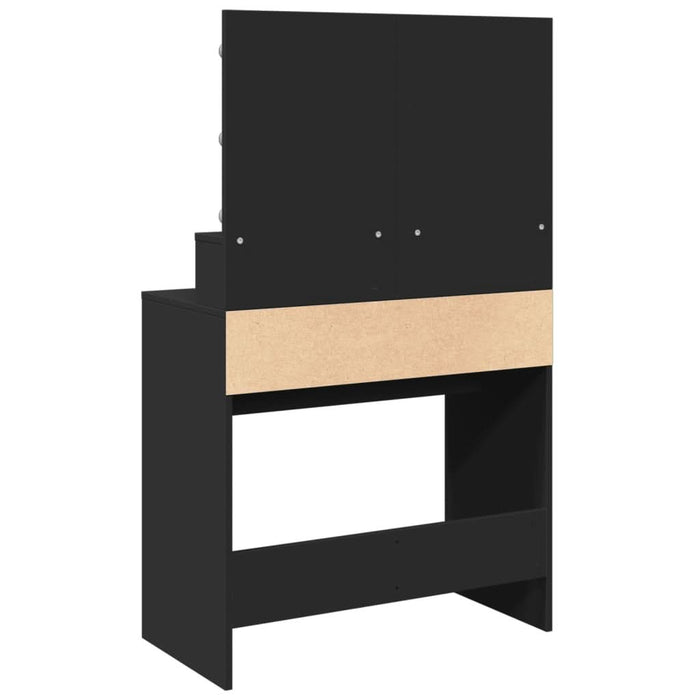 Masă de toaletă cu LED, negru, 80x41x134,5 cm - WALTI WALTI