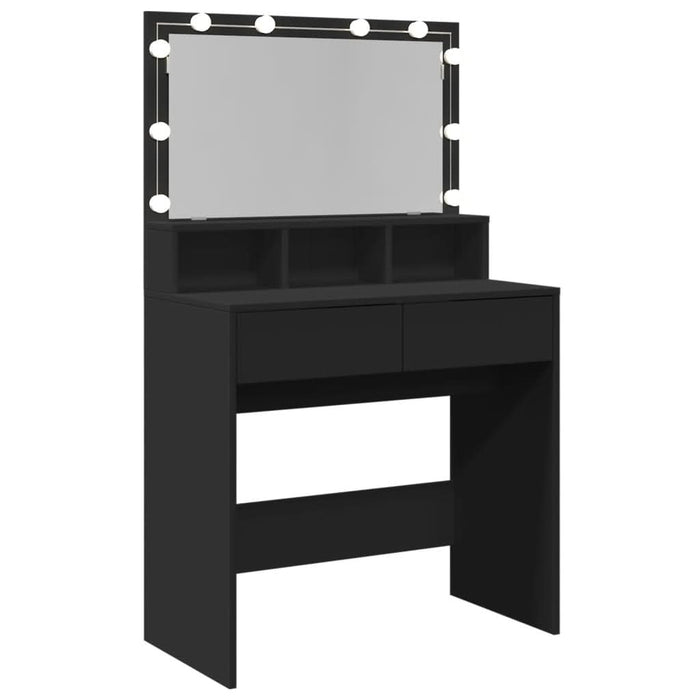Masă de toaletă cu LED, negru, 80x41x134,5 cm - WALTI WALTI