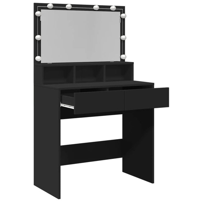 Masă de toaletă cu LED, negru, 80x41x134,5 cm - WALTI WALTI