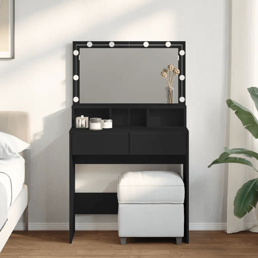 Masă de toaletă cu LED, negru, 80x41x134,5 cm - WALTI WALTI