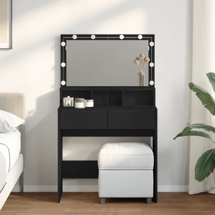 Masă de toaletă cu LED, negru, 80x41x134,5 cm - WALTI WALTI