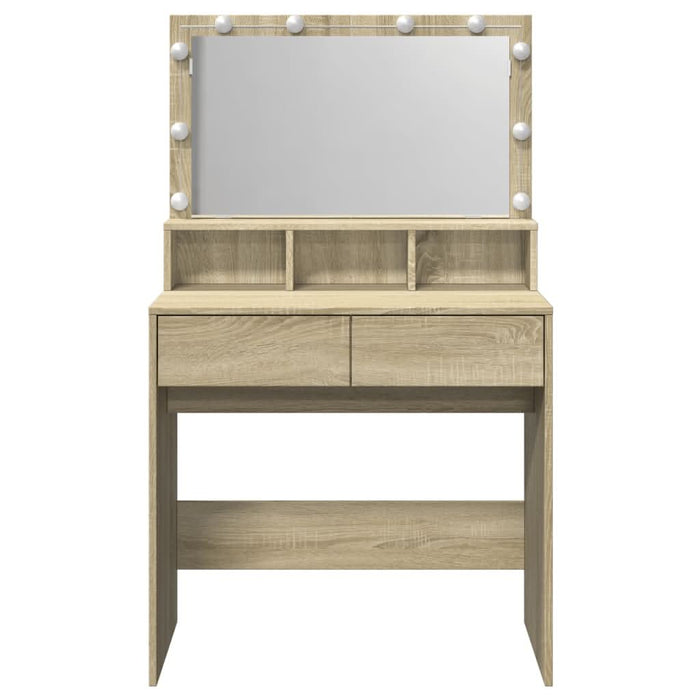 Masă de toaletă cu LED, stejar sonoma, 80x41x134,5 cm - WALTI WALTI