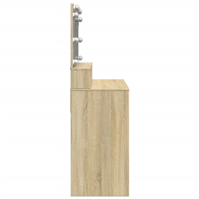 Masă de toaletă cu LED, stejar sonoma, 80x41x134,5 cm - WALTI WALTI